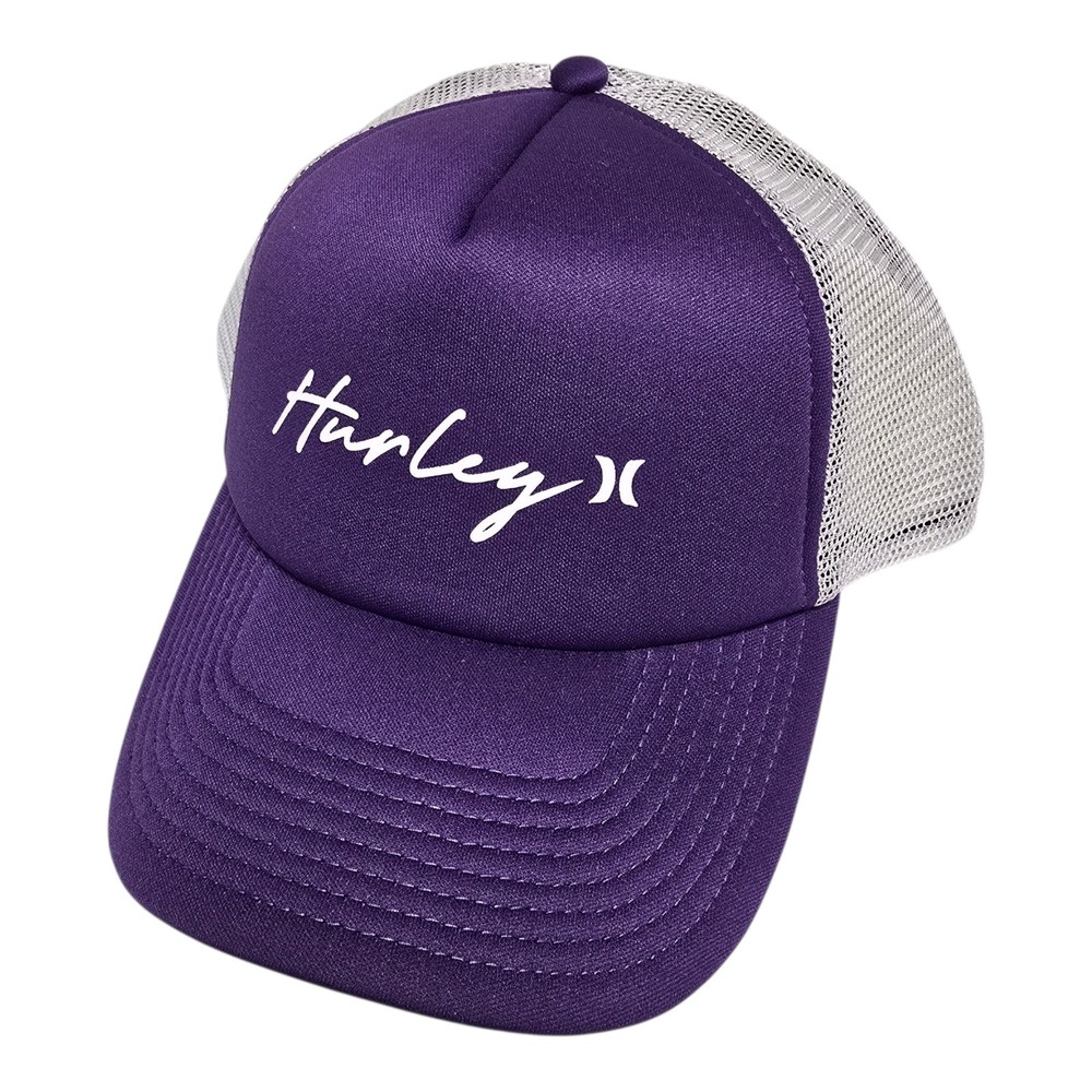 NEW Hurley Icon Solid Trucker Hat Royal Purple White Cap Snapback Mesh Tags